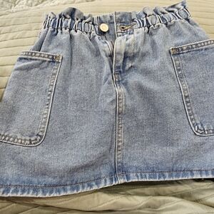 Chelsea & Violet Light Blue Denim Mini Skirt with Elastic Waistband